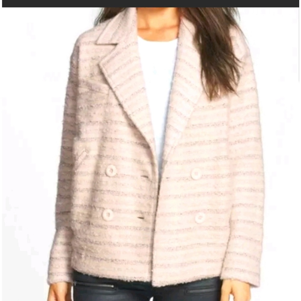 Elodie Shadow Stripe Double Breasted Coat